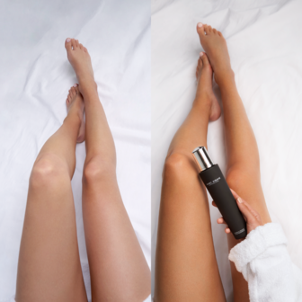 Tanning spray voor en na benen